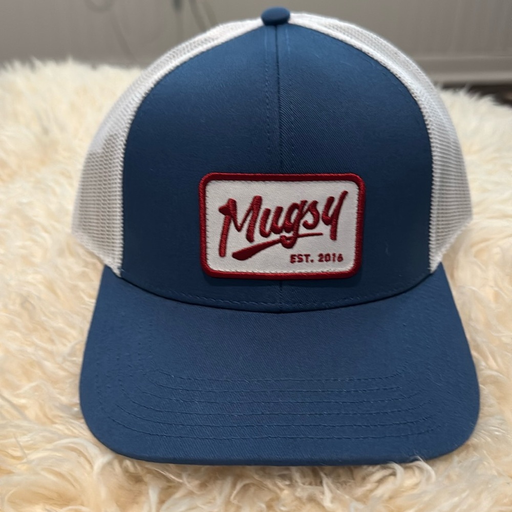 Mugsy Trucker Blue White Red Hat Cap NEW